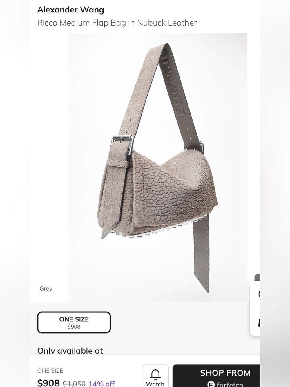 Alexander Wang Ricco Medium Flap Taupe - Picture 6 of 6
